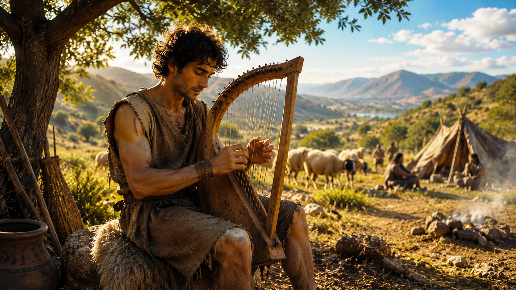 Genesis 4:21 - His brother’s name was Jubal, who was the father of all who handle the harp and pipe.